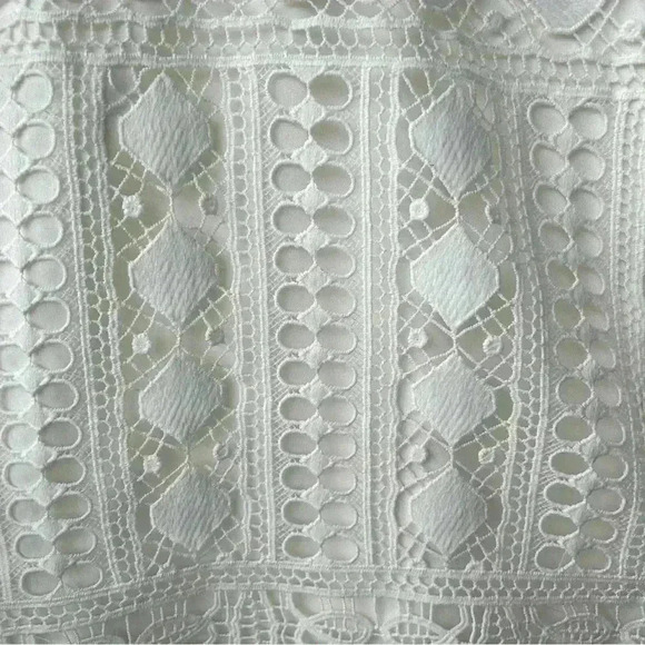 ELLISON Ivory Cream Boho Lace Crochet Bell Sleeve Top Women's Size Large - Picture 7 of 7